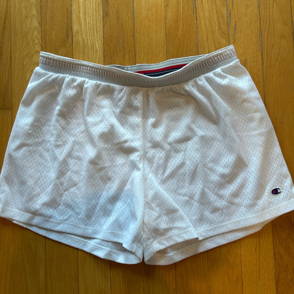 Champion White and Red Athletic Shorts